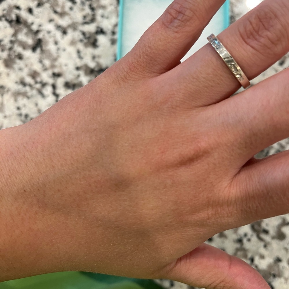 Tiffany & Co Retired I love you Silver Band